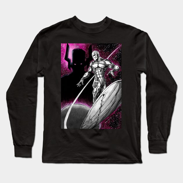 Silver Surfer and Galactus Long Sleeve T-Shirt by Jomeeo